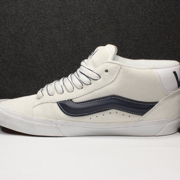 VANS Knu Skool Mid White Black RARE Version Skateboard Shoes Mens Size 10.5 - Picture 6 of 11